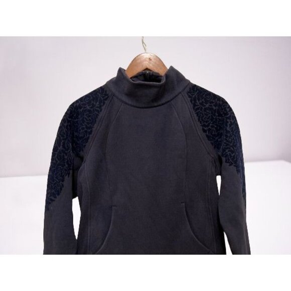 Lululemon Floral Flock Midnight Pullover Sweatshirt High-neck Cut Velvet Sleeves - Picture 2 of 8